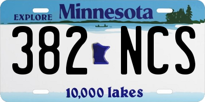 MN license plate 382NCS