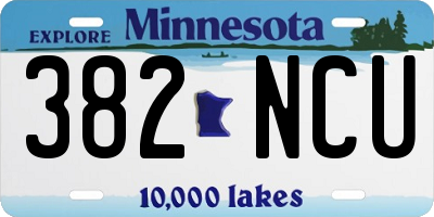 MN license plate 382NCU