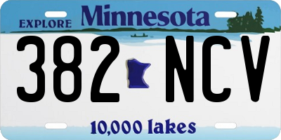 MN license plate 382NCV