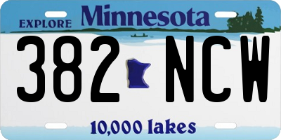 MN license plate 382NCW