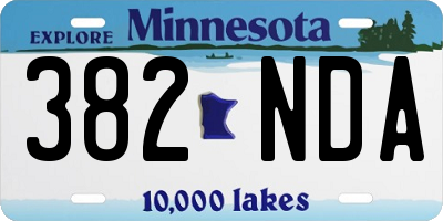 MN license plate 382NDA