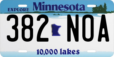 MN license plate 382NOA