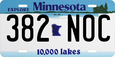 MN license plate 382NOC