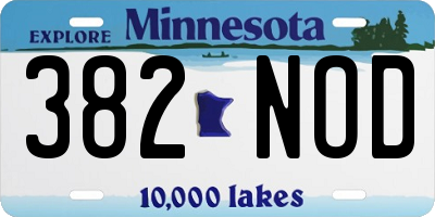 MN license plate 382NOD
