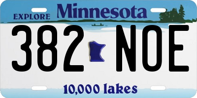 MN license plate 382NOE