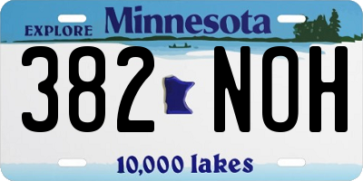 MN license plate 382NOH
