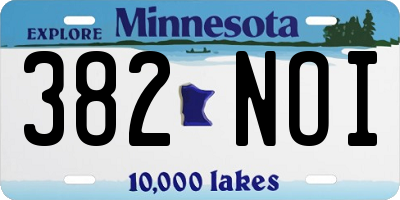 MN license plate 382NOI
