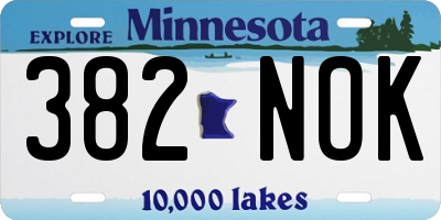 MN license plate 382NOK