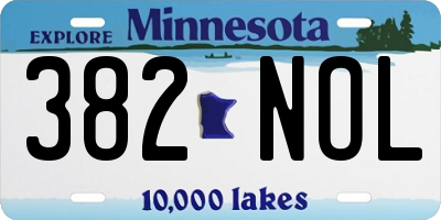 MN license plate 382NOL
