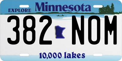MN license plate 382NOM
