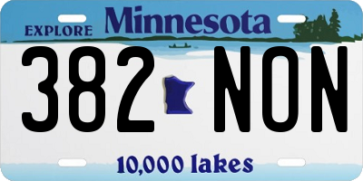 MN license plate 382NON
