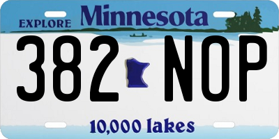 MN license plate 382NOP