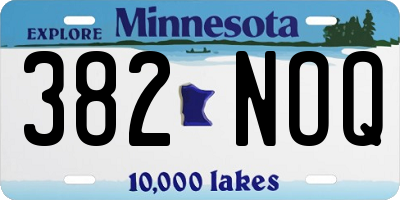 MN license plate 382NOQ