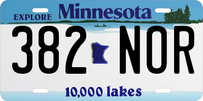 MN license plate 382NOR