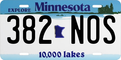 MN license plate 382NOS