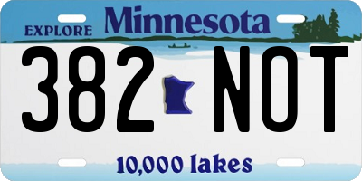 MN license plate 382NOT