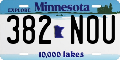 MN license plate 382NOU
