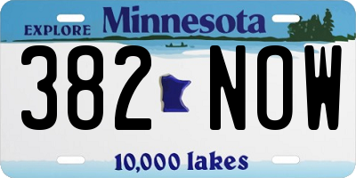 MN license plate 382NOW