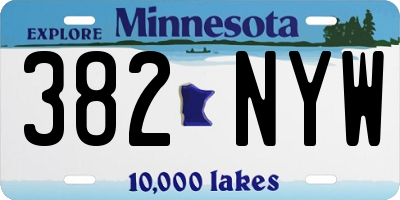 MN license plate 382NYW
