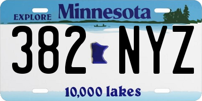 MN license plate 382NYZ