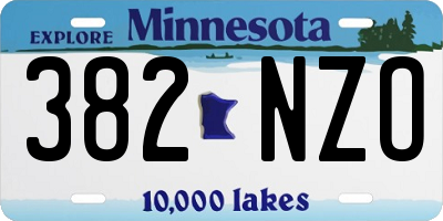 MN license plate 382NZO