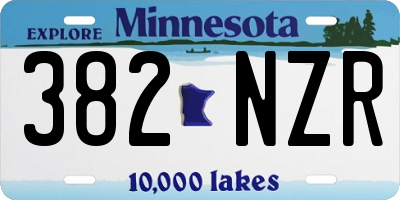 MN license plate 382NZR
