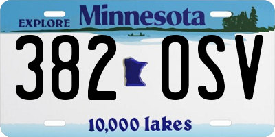 MN license plate 382OSV