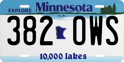 MN license plate 382OWS