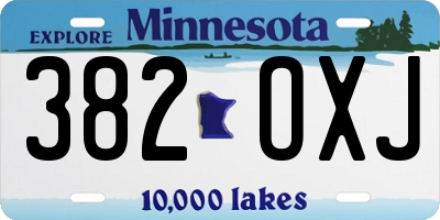 MN license plate 382OXJ