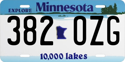 MN license plate 382OZG