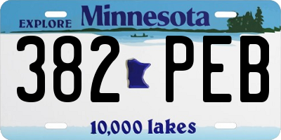 MN license plate 382PEB