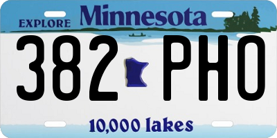 MN license plate 382PHO
