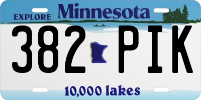 MN license plate 382PIK