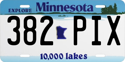 MN license plate 382PIX