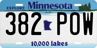 MN license plate 382POW