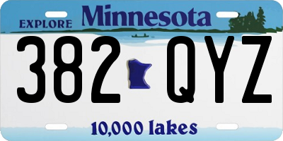 MN license plate 382QYZ