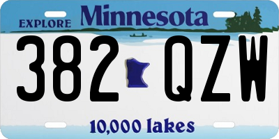 MN license plate 382QZW