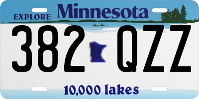 MN license plate 382QZZ