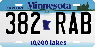 MN license plate 382RAB