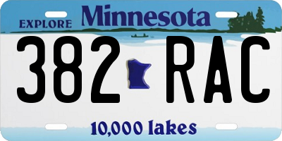 MN license plate 382RAC