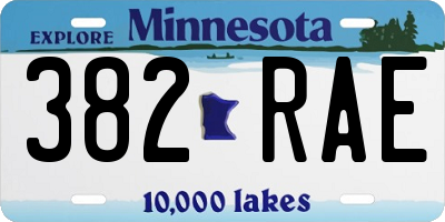 MN license plate 382RAE
