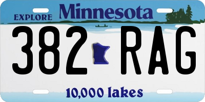 MN license plate 382RAG