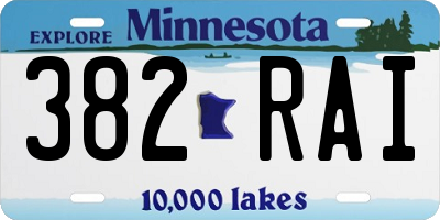 MN license plate 382RAI