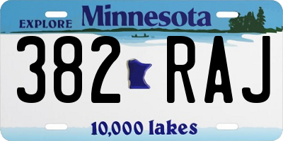 MN license plate 382RAJ