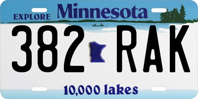 MN license plate 382RAK