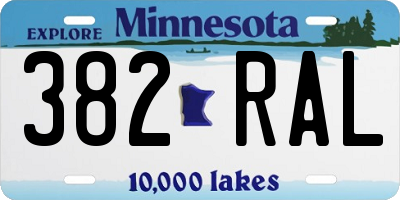MN license plate 382RAL