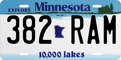 MN license plate 382RAM