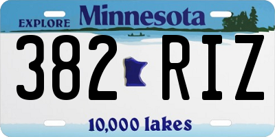 MN license plate 382RIZ