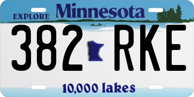MN license plate 382RKE