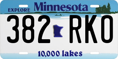MN license plate 382RKO
